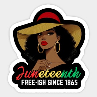 Juneteenth - FREE-ISH SINCE 1865-Celebrating  Freedom Day 1865 woman Sticker